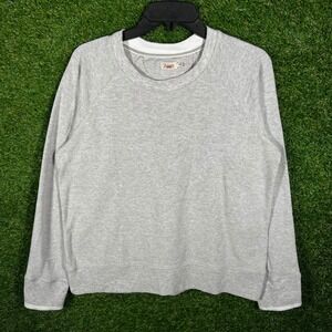 Faherty Brand Mens Grey Diagonal Stripe Raglan Crew Neck‎ Sweatshirt Size M